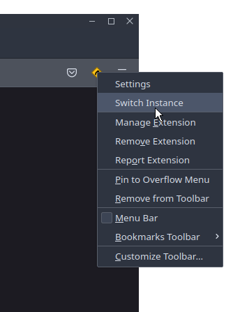 A screenshot of some buttons that are added to the context menu.